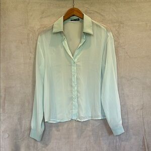 SHEIN WOMEN’S DROP SHOULDER SHEER BLOUSE